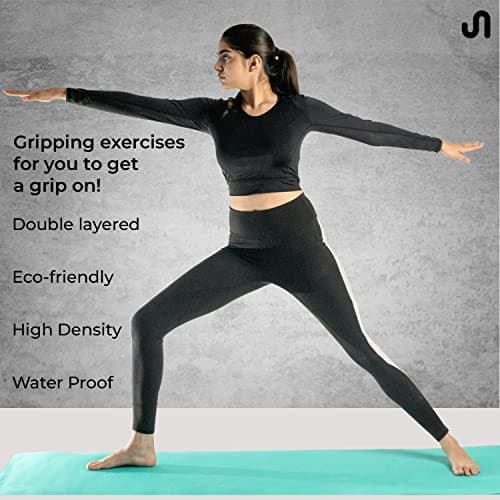Bodyband Yoga Mat For Women & Men 4Mm With Carry Strap Eva Material Extra Thick Exercise Mat For Workout Yoga Fitness Pilates & Meditation, Anti Tear Anti Slip For Home & Gym Use, Aqua Green - Green 5
