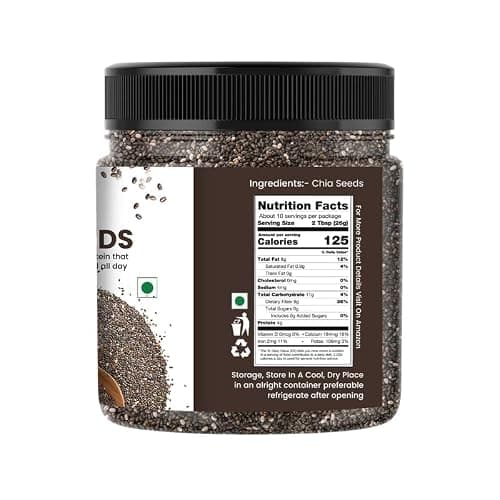 NUTRIZAIKA Organic Chia Seeds 1kg | Raw Chia seed | seed for eating | Seeds for Weight Management | Healthy Snack | Healthy food for eating diet snacks for weight loss. 2