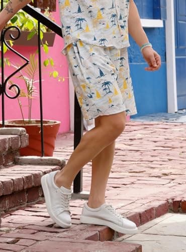 Zilcon Men's Casual Shorts Printed Fabric Drawstring Summer Beach Shorts (in, Alpha, L, Regular, Yellow) 5