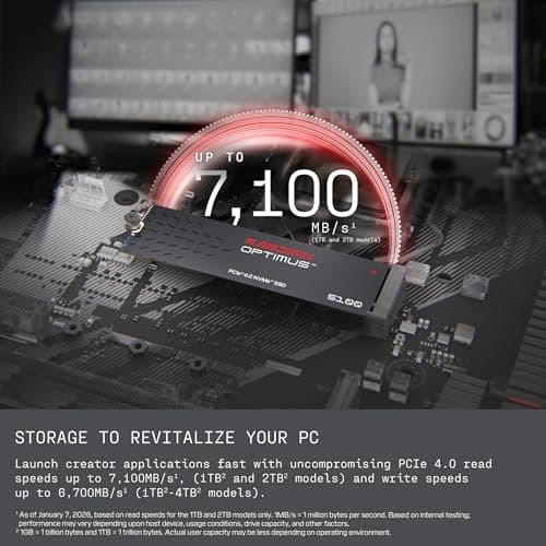 SANDISK Optimus™ 5100 NVMe™ SSD, 500GB, Upto 6600MB/s R, 5600MB/s W, 5Y Warranty, PCIe Gen 4 NVMe M.2 (2280), Gaming Storage, Internal Solid State Drive (SDSP51500GAN-000E0) 2