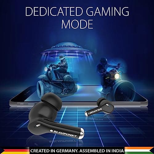 Blaupunkt Newly Launched Btw100 Xtreme Truly Wireless Bluetooth Earbuds I 99H Playtime* I Quad Mic I Crispr Enc Tech I Gaming Mode I Turbovolt Charging I Bt Version 5.3 (Black),in-Ear 5