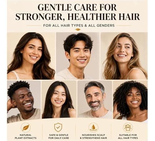 Anti-Hair Loss Shampoo for Men & Women | Nourishing Hair Fall Control Shampoo for Stronger, Healthier & Fuller Looking Hair | Daily Scalp & Hair Care Formula (Pack Of 3) 4