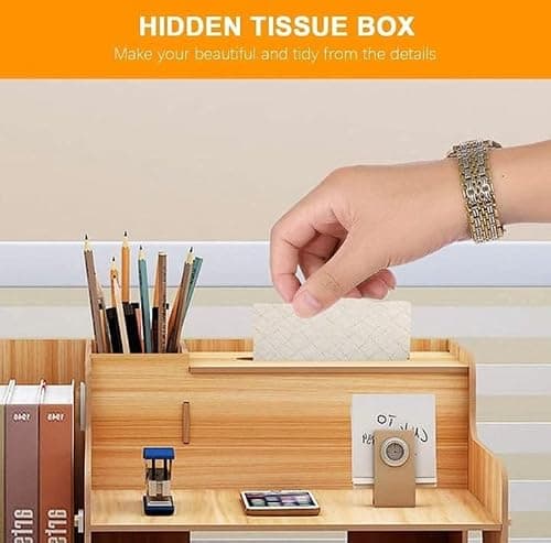 Wooden Desk Organizer | Multipurpose Table Organizer for Office & Study | DIY Assembly Storage Rack | Stationery & File Holder | Work From Home Accessories. (BROWN) 2