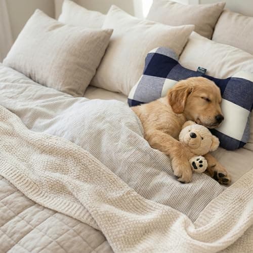 Oye Human Navy Blue Pure Cotton Pet Bed Pillow for Small to Large Dogs 2