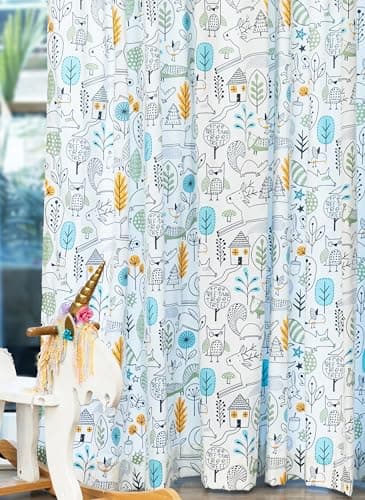 Tranquebar Curtain Co.Kids ColorMe DIY Curtains,Kids Room Curtain,60-65% Room Darkening, Multicolor Animal Print,Cotton Curtains 5 Feet Long Set of 2,BackTab Loops, Design- ColorMe(152 cm)-Set of 2 3