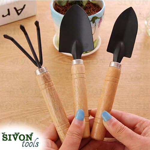 SIVON Gardening Tools Kit-4 Pcs (Cultivator, Small Trowel, Big Trowel,Flower Seeds Packet)|Mini Gardening Tools | Home Gardening Tool Set 3