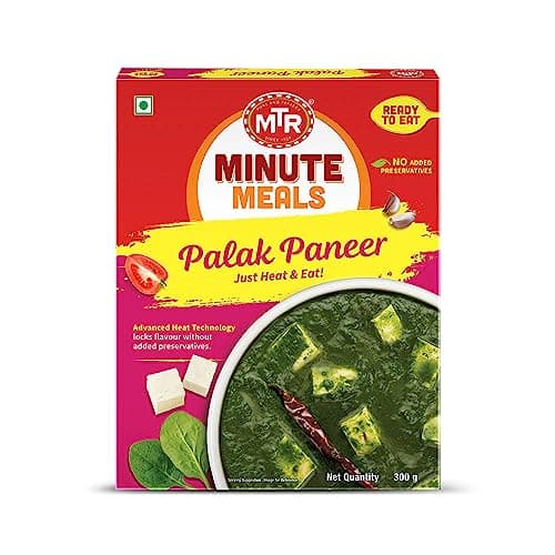 MTR Minute Meals Palak Paneer 300g | Ready-to-Eat Meals | Instant, Heat & Eat | Authentic Indian Paneer Dish
