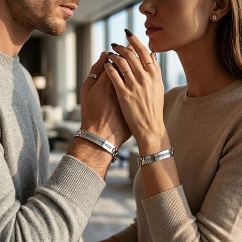 DOLO GIFTS Personalized Stainless Steel ID Bracelet for Men & Women | Custom Engraved Name Chain Bracelet | Adjustable Unisex Fashion Wrist Band | Stylish Silver Link Bracelet Gift 5
