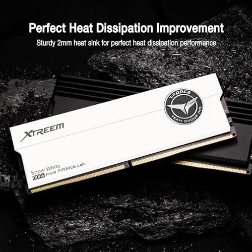 TEAMGROUP T-Force XTREEM DDR5 Ram 48GB (2x24GB) 8000MHz PC5-64000 CL38 M-DIE Desktop Memory Module Ram for Intel XMP 3.0 & AMD Expo Compatible White FFWD548G8000HC38EDC01 3