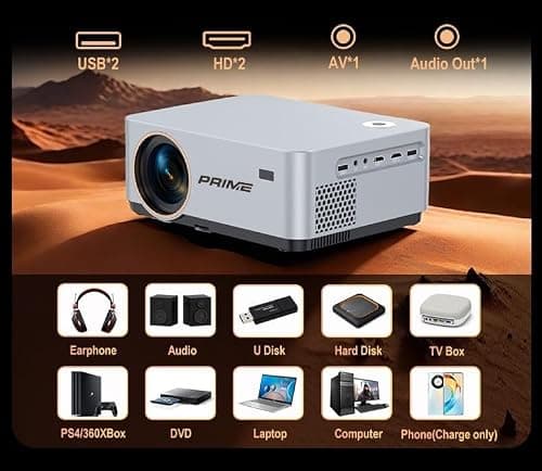 Prime PX-20 Nova Pro 4K UHD Smart Projector – Ultra-Bright 8800 Lumens | Electronic Focus | Android 11 | 5G Wi-Fi | BT 5.0 | 2GB+16GB | Built-in Apps | Home Theater & Office Use 3