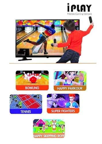 Sameo i Play 32 Bit Motion TV Video Game Console for Kids with 962Built in games 31 Motion Sports Games,31 Casual Puzzle Games and 900 8-Bit Games Toy Birthday Gift for Boys Girls 6