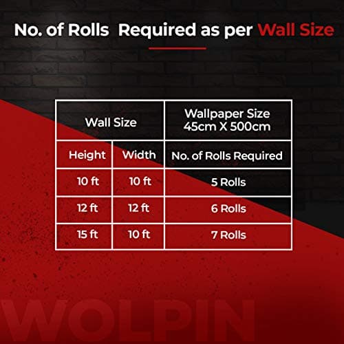 wolpin DIY Botanical Wall Stickers 3D Brick Wallpaper (45 x 500 CM, Smokin Red) | Self Adhesive PVC Vinyl for Living Room Hall Kitchen Office | Decorative Contact Paper Shelf Liner Home Wall Décor 3