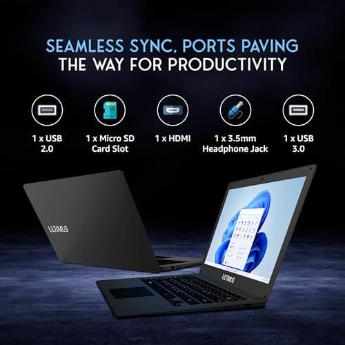 FUTOPIA ULTIMUS PRO Intel Celeron Dual Core 2.8 GHz| 8GB RAM | 256GB SSD (Expandable upto 512GB) | 14.1" IPS | 178° Wide Viewing Angle | Intel HD Graphics | Windows 11 Home | Lightweight 1.2Kg | Black 5