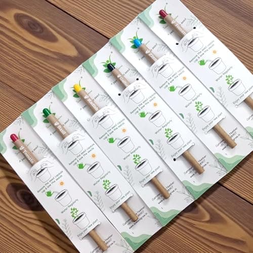 Sow and Grow Plantable Recycled Seed Paper Pen with Seed-Filled Cap (Pack of 10 Individually Packed Single Pens) Assorted Seeds | Eco Friendly Stationary for Corporate Gifting, Return Gifts 2