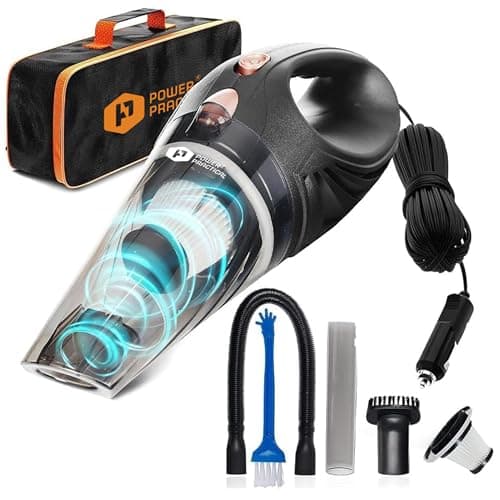 ThisWorx for Car Vacuum Cleaner 12V Handheld Portable for Deep Cleaning|110W Vacuum Motor&4200Pa Powerful Suction,16 Ft Cord,Hepa-Filter&Bag for Travel-Car Accessories(Black),1.089 Kilogram