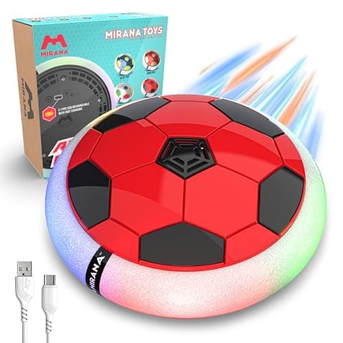 Mirana Air Football Smart Toy for Kids | 3-Mode USB Type-C Rechargeable Hover Ball | Indoor Electric Hoverball with LED Lights | Birthday Gift for Boys & Girls 2 3 4 5 6 7 8 9 10 Years (Red)