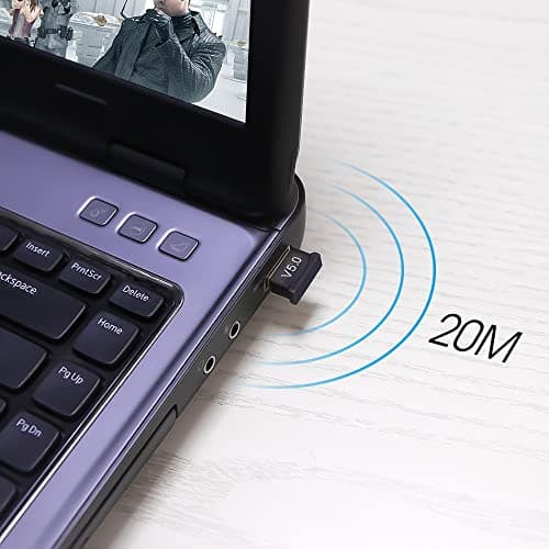 AUSHA® USB Bluetooth 5.0 Adapter Transmitter Bluetooth Receiver Audio Bluetooth Dongle Wireless USB Adapter for Computer PC Laptop 5