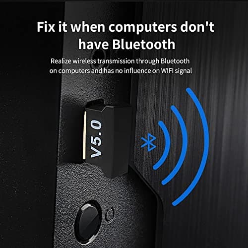 AUSHA® USB Bluetooth 5.0 Adapter Transmitter Bluetooth Receiver Audio Bluetooth Dongle Wireless USB Adapter for Computer PC Laptop 3