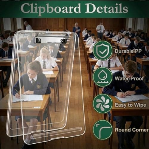 Yajnas A4 Size Clipboard with Storage Box | 180° Foldable Exam Pad & Writing Board | Heavy Duty Plastic File Folder with Pen Holder & Paper Storage for Students, Office & Field Use (Baby Pink) 3