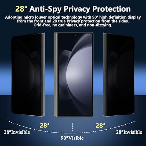MOBIKTC - 28° Privacy Screen Protector 9H Tempered Glass For Vivo X300 Ultra 5G, Edge-to-Edge Full Coverage, HD Clarity, Anti-Fingerprint, Bubble-Free, Ultra-Thin, Case-Friendly Screen Guard/Black 3