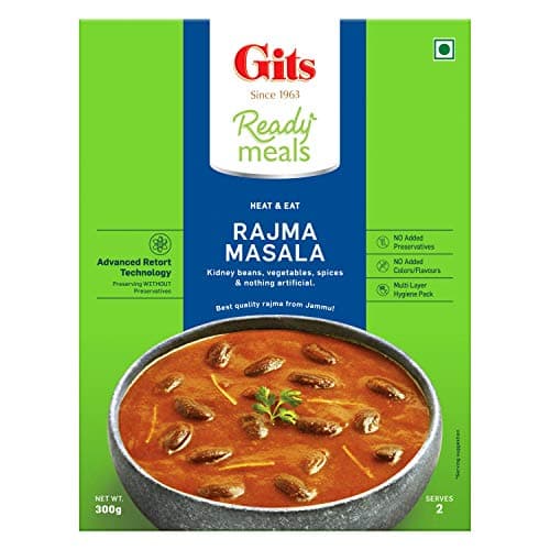 Gits Ready to Eat Rajma Masala, Pure Veg, Heat and Eat, North Indian Gravy, Microwaveable, 1200g (Pack of 4 X 300g Each) 5