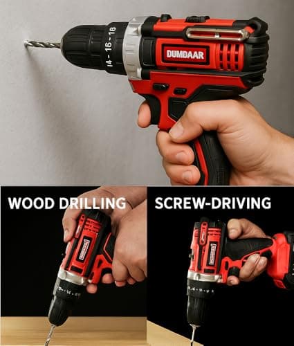 Inditrust Dumdaar Cordless Impact Drill Driver 20V with 36Pcs Drill Kit – 1500RPM, 10mm Keyless Chuck, 18 Torque Settings & 2 Speed Modes for Wood, Metal & Concrete 3