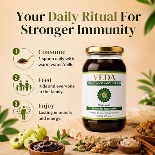 Veda Premium Chyawanprash - Jaggery Based Sugar Free Chyawanprash | 475 Gms | Enriched with Almonds & Saffron 4