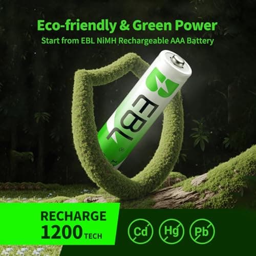 EBL Rechargeable AAA Battery, Ni-MH 1100mAh 1.2V Pack of 4 4