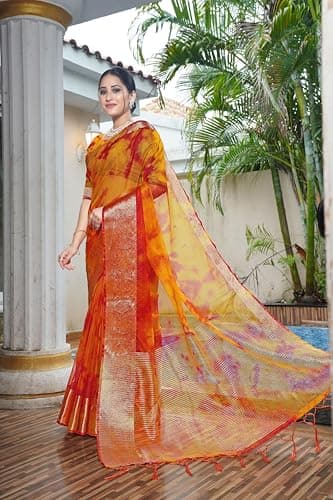 Women Saree Stylish Ethnic Pattern Traditional Festive Occasion Graceful Elegant Appearance Mustard 2