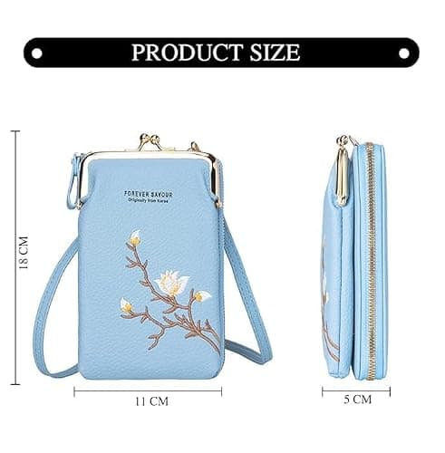 NOJTI Women’s Mobile Sling Bag Korean Style Mini Crossbody Phone Purse PU Leather Small Shoulder Bag for Girls Travel Wallet Pouch with Strap-Grey 2