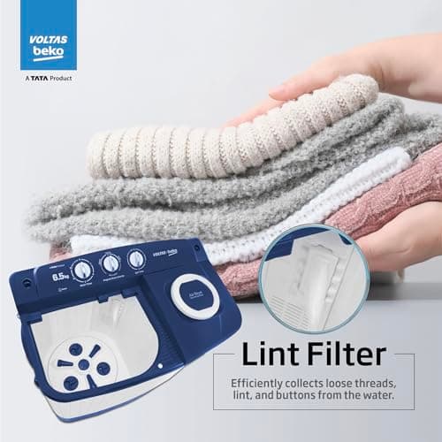 Voltas Beko, A Tata Product 6.5 Kg 5 Star Semi-Automatic Top Loading Washing Machine (WTT65UNX/OK3I0I0W01, Blue, Pulsator wash technology) 4