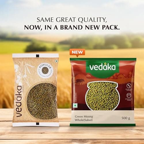 Amazon Brand - Vedaka Popular Unpolished Green Moong Whole (Sabut), 500 g|Naturally Rich in Protein |Naturally Cholesterol free 2