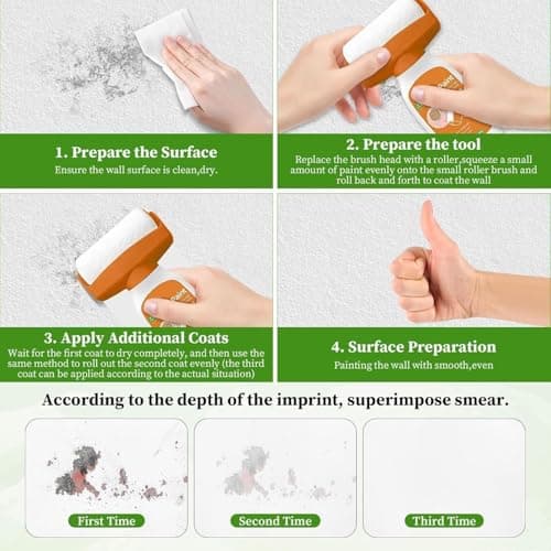 Multifunction Wall Repair Roller Paint 500g Crack Concealer Tool with Water-Based Latex DIY Renovation Roller Brush for Home Walls Ceiling Easy to Use Quick Fix Painting Solution 5