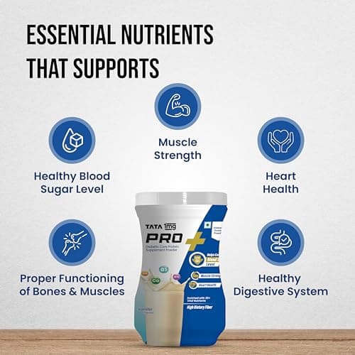 Tata 1mg Protein+ Diabetic Care Powder With Vital Nutrients To Manage Blood Sugar, Weight & Strength,400gm, Vanilla Flavour 4