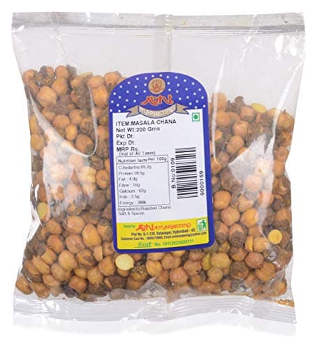 Avni Masala Chana | 100% Organic Roasted Channa | 200 Grams (Pack of 1PC)