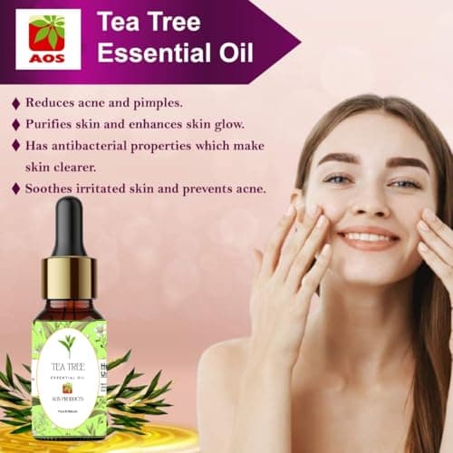 AOS PRODUCTS 100% Pure and Natural Tea Tree Essential Oil for Men and Women Anti Dandruff| Acne Treatment Skin Care and Hair Care (100 ml) 3