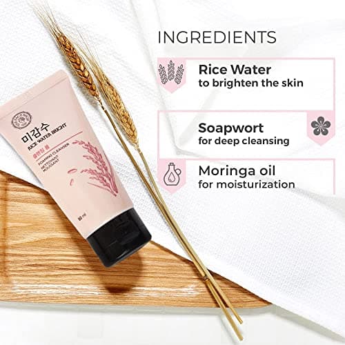 The Face Shop Rice Water Bright Foaming Face Wash 50ml, Face Wash for Glowing Skin, Cleanser for Uneven Skin Tone, Korean Skin Care Products, Face Wash For Oily skin 5