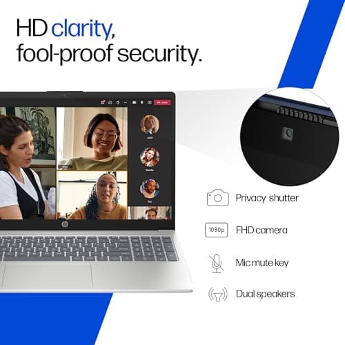 HP 15, Intel Celeron (8GB DDR5, 512GB SSD), Micro-Edge, Anti-Glare, 15.6''/39.6cm, Win11, M365* Office24, Silver, 1.59kg, fd0885TU, FHD Camera, Backlit, Dual Speakers Laptop 5