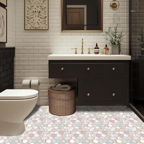 Tiles Sticker Peel and Stick Removable Self Adhesive DIY Vinyl Flooring Stickers for Kitchen Bathroom Living Room Entryway Home Decor (new 26, 6x6 inch (40 pic)) 4