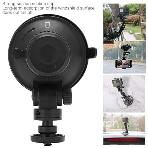 SJCAM SC-1 360° Turnable Suction Cup | Portable One-Key Lock Plastic Universal Suction Cup Mount | Small Vacuum Cup Compatible Gopro Hero 5/6/7/8/9/10/11/12 Insta 360 DJI Action Camera | Black 3