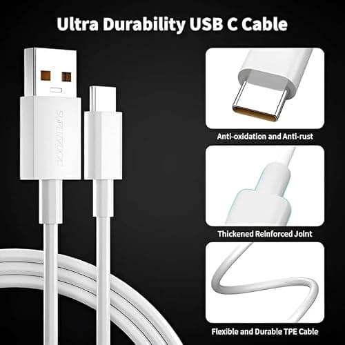 100W Charger for Real-me 11 Pro+ Original QC Adapter Type C 3.0A High Speed Fast Turbo Charge QC 3.0 Smart SinglePort with 1m Type-C Charging & Sync Cable (White, 100W,MH-1) 4