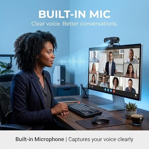 ARcNet Falcon Full HD 1080p/30fps Webcam with Microphone & Privacy Cover, USB HD Computer Web Camera, Plug and Play, for Zoom/Skype/Teams, Conferencing and Video Calling, 90-Degree Wide Angle Lens 3