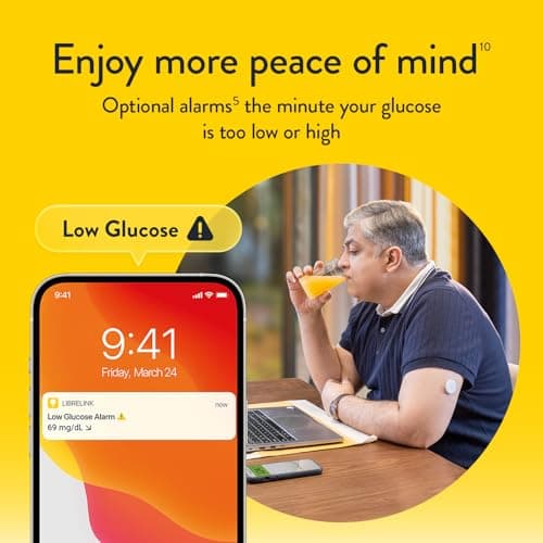 Abbott | FreeStyle Libre 2 Plus Sensor | Get Continuous Glucose Monitoring for Type 1 & Type 2 Diabetes | No Finger Pricks or Scans Needed | Track Glucose Levels Anytime, Anywhere with Automatic Updat 3