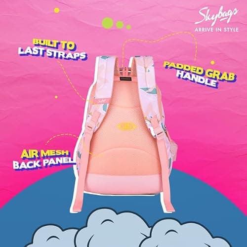 Skybags Bloom 30 Litres Pink School Bag For Girls, 3 Compartment 5