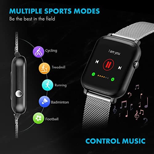 Giordano Grey Unisex Smart Watch. You get Access to a 1.3" Display, Heart Rate | Oxygen Saturation and Sleep Monitoring, Multiple Modes | IP68 Water Resistance with Two Straps 5