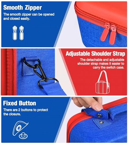 OIVO INDIA Travel Case Compatible for Nintendo Switch and Switch OLED ,Travel Carrying Case Storage Bag Protective Hard Shell for Controller & Accessories with Shoulder Strap 2