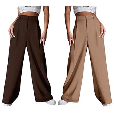 GRECIILOOKS Women High Rise High Waist Trousers Flared Korean Style Formal Pants| Elegant Workwear for Office, College & Events (Available in Plus Size)