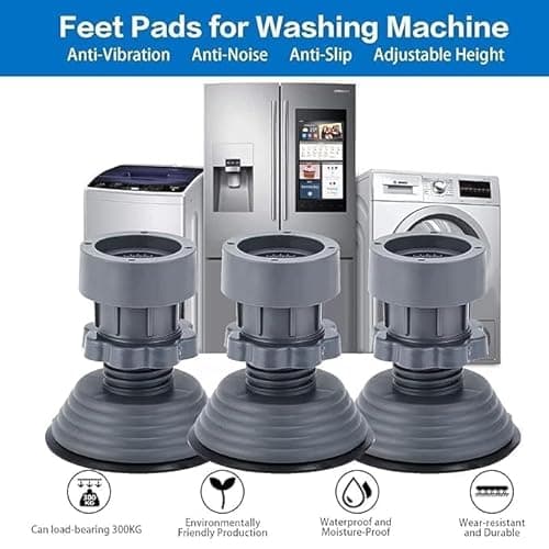 TOMOFON Upgraded Anti-Vibration Pads – Extra-Large Adjustable Feet for Washer & Refrigerator – Shock Absorbing, Noise Cancelling & Pads for Stability Washing Machine Stand 3