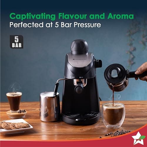 Wonderchef Regenta 5 Bar Espresso Coffee Maker| Built in Milk Frother | Make Espressos, Cappuccinos & Lattes at Home | Metal Porta Filter | 2 Years Warranty 3