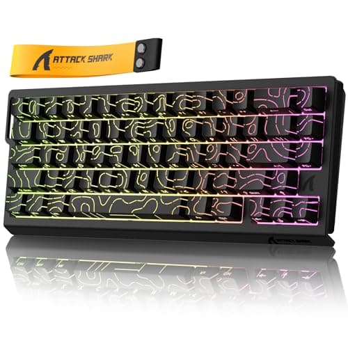 Attack Shark X68HE Rapid Trigger Gaming Keyboard RT0.01mm 8000hz RGB Wired USB Magnetic Switch 0.125ms Delay Double PBT Contour 3.0 Key Cap Dead Zone Adjustment Hot Swappable (Contour Black)